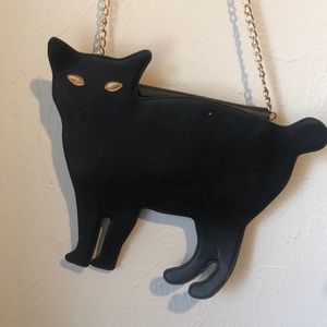 Leather Black Cat Purse